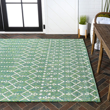 Ourika Moroccan Geometric Textured Weave Indoor/outdoor Rug